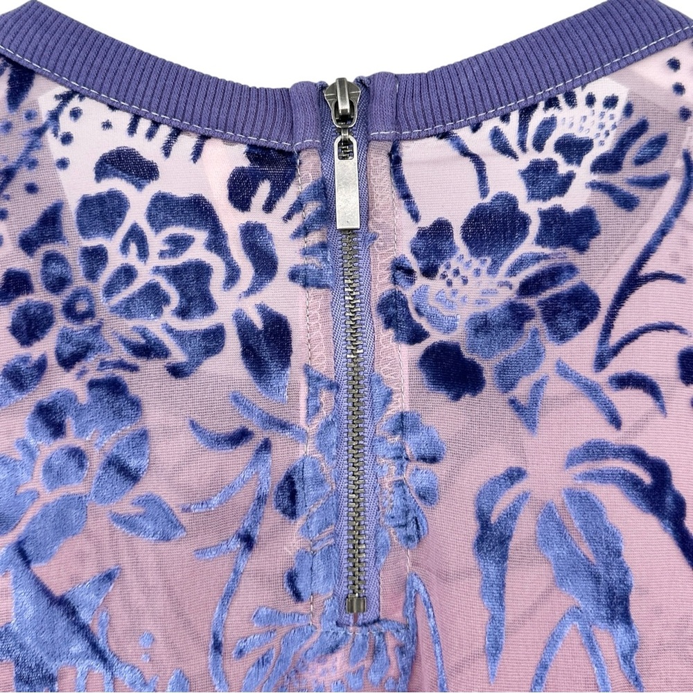 Free People Shooting Star T-Shirt Mini Dress - Purple Lined Loose Fit Dress sz L - Picture 8 of 11